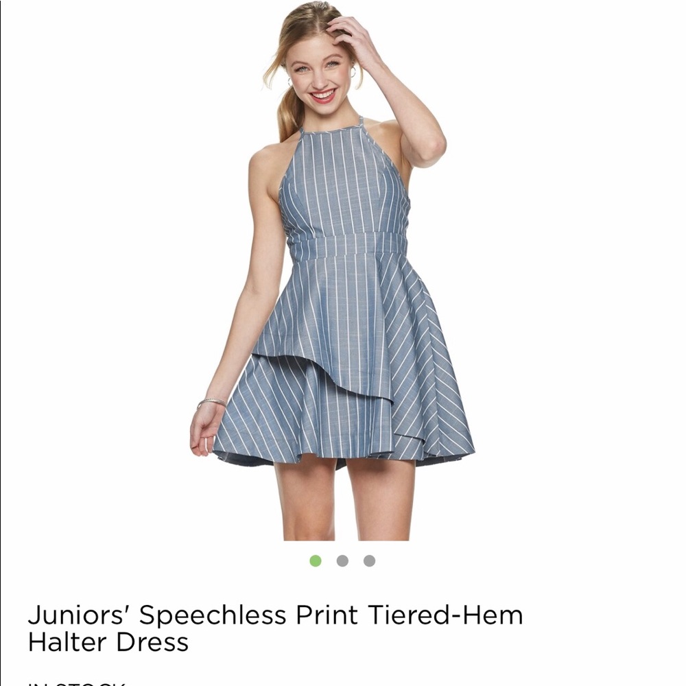 Speechless Tiered Hem Halter Dress